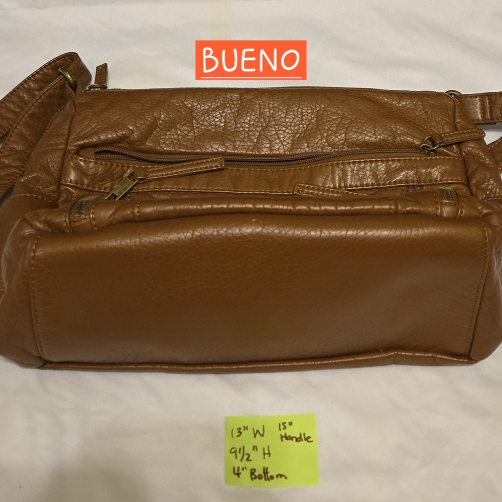 Bueno Tan Messenger Bag with Soft Leather and Classic Design